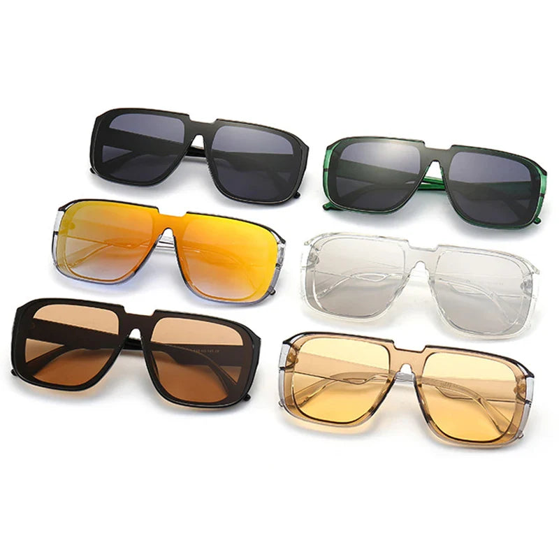 Retro Square One Piece Sonnenbrille Spiegelschirme