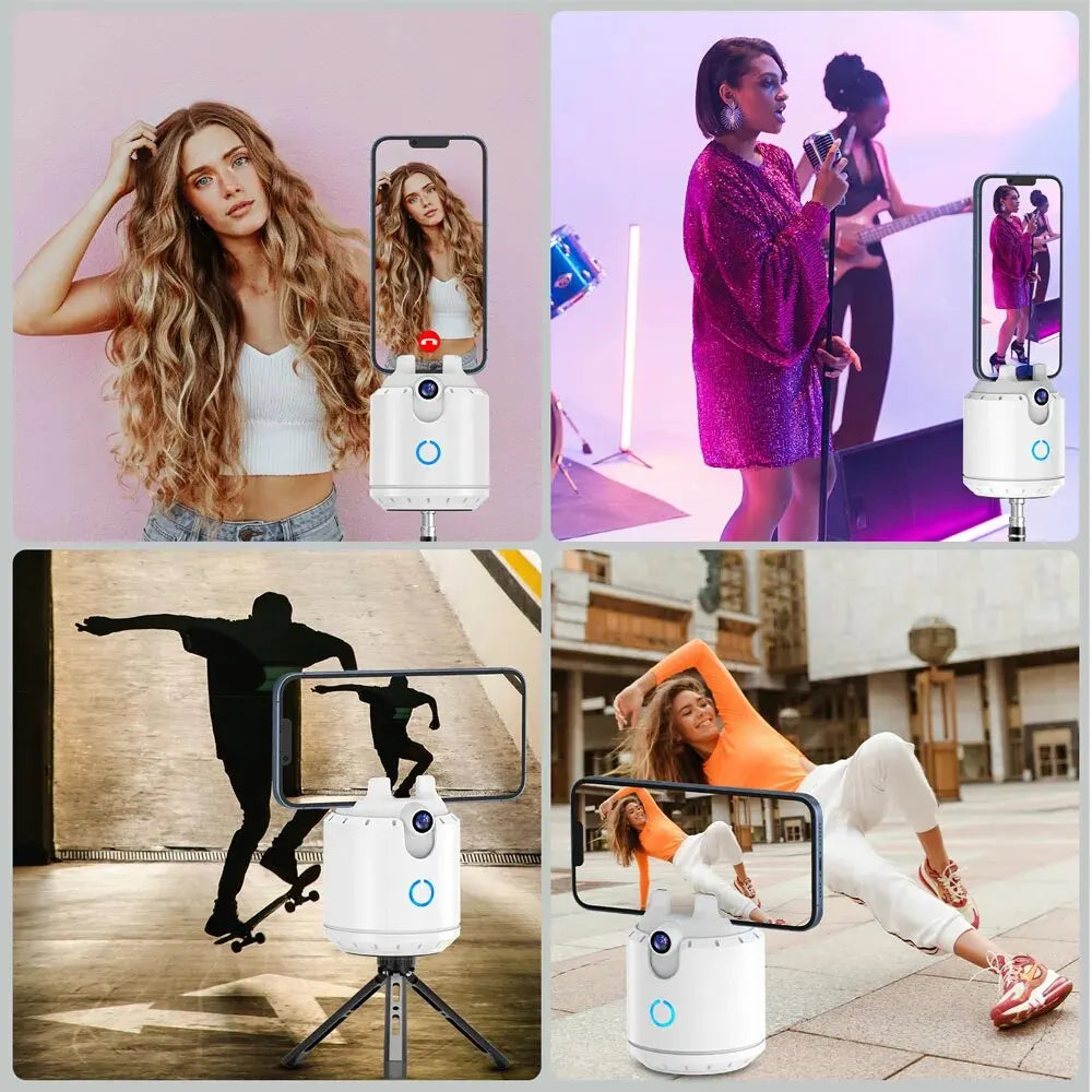 Fotocamera AI con supporto a doppio asse e rilevamento automatico del viso