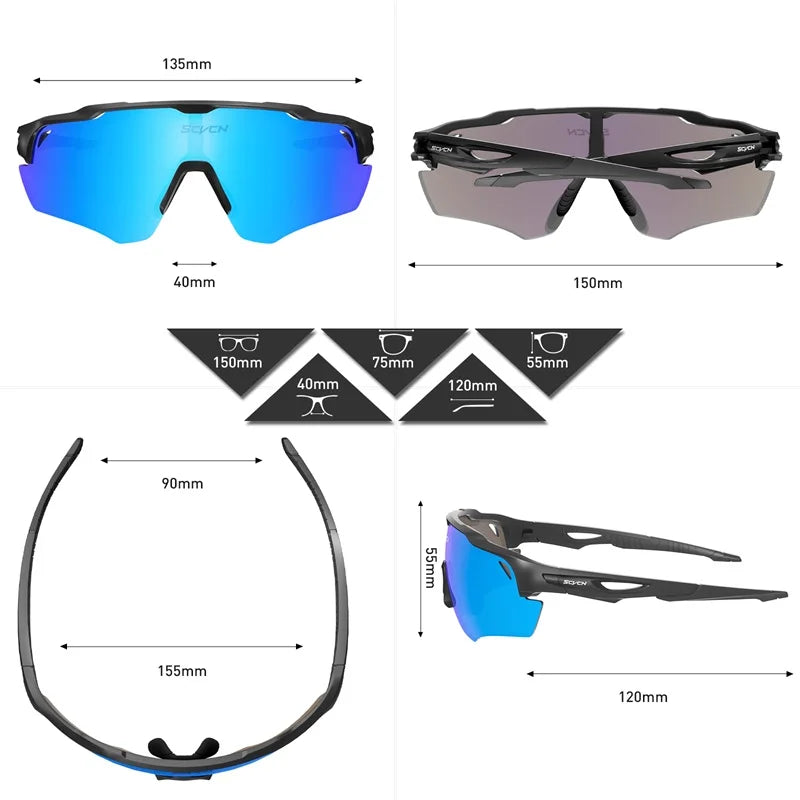 SCVCN Radfahren Sonnenbrillen Männer Frauen MTB Fahrrad Brille UV400 Polarisierte Angeln Protezione Eyewear Photochrome Bike Goggles