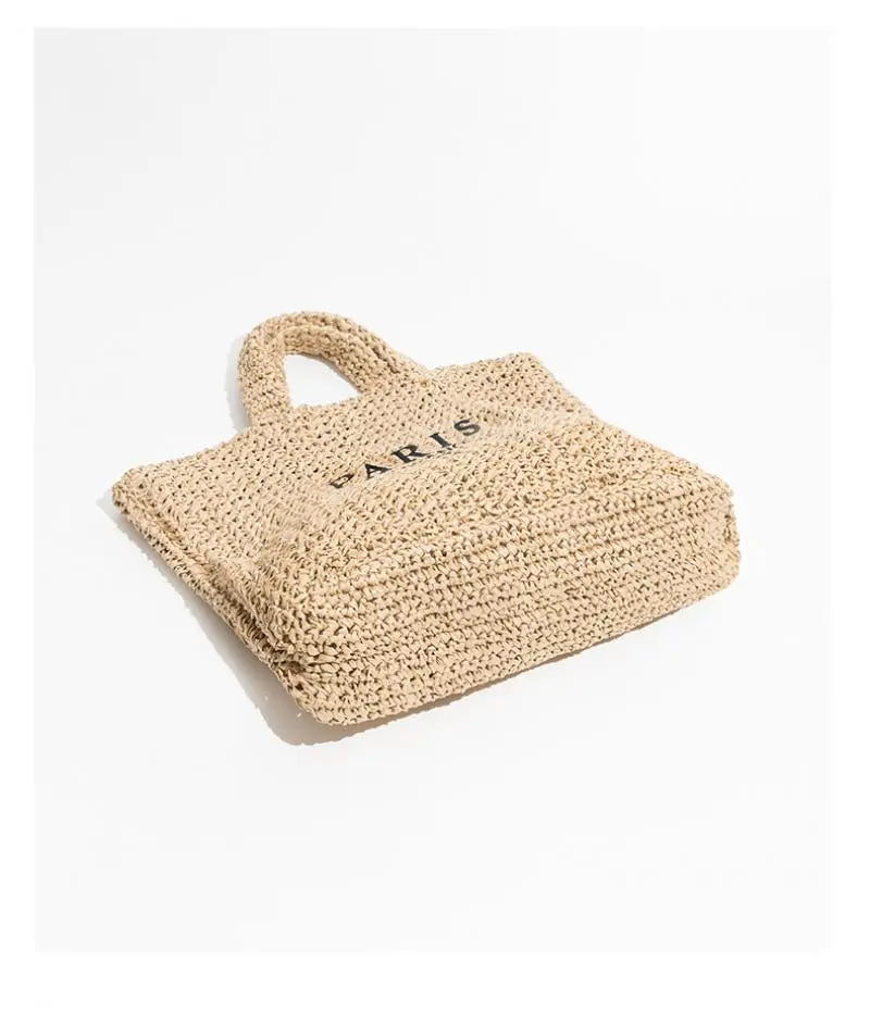 Borsa tote grande in paglia alla moda