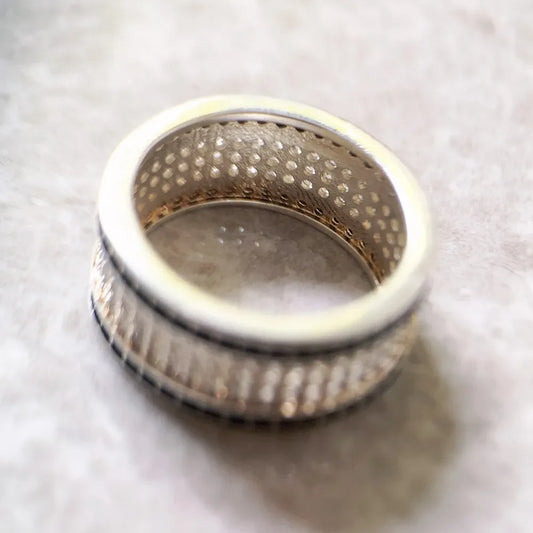 Anello nero e bianco, gioiello raffinato glamour in stile europeo per donna, regalo in argento sterling 925