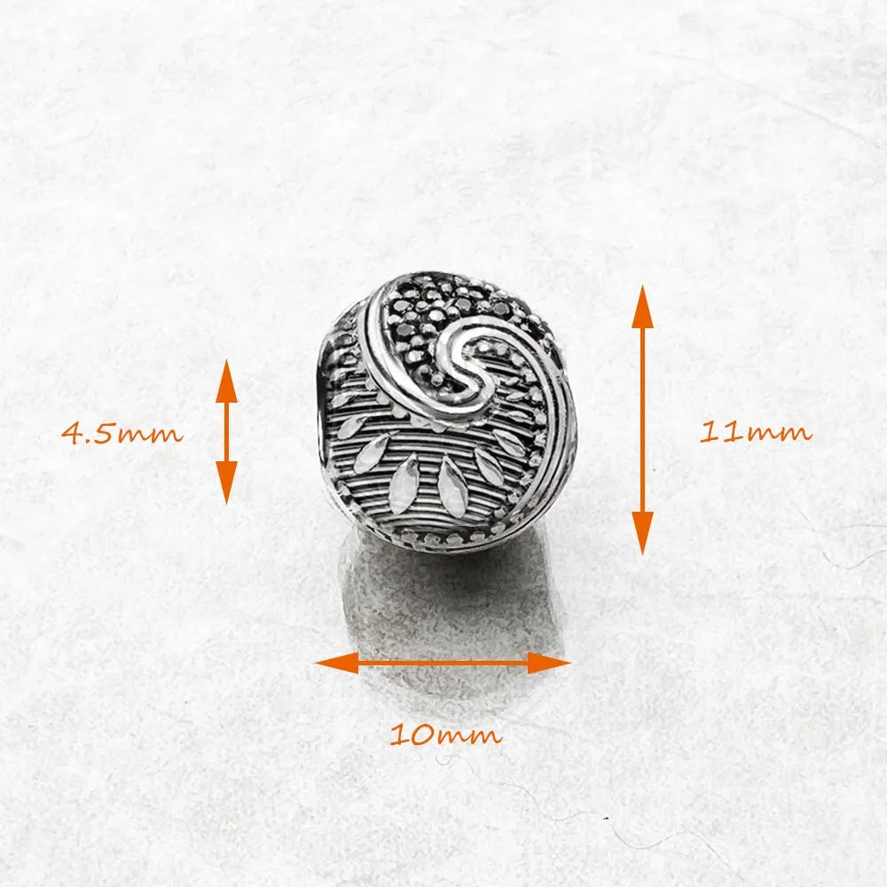 Perline Maori in argento sterling 925 Karma Charms Gioielli europei Accessori