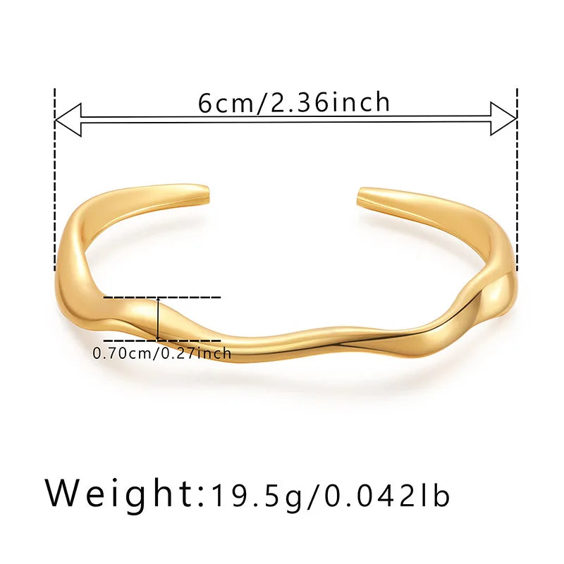 Bracciale alla moda dal design irregolare placcato oro 18k
