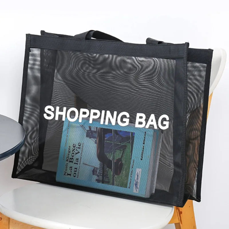 Borsa della spesa in rete di nylon trasparente