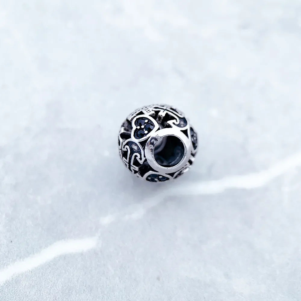 Perline Fede Amore Speranza, ciondoli in argento sterling 925 con zirconi Karma, accessori per gioielli europei