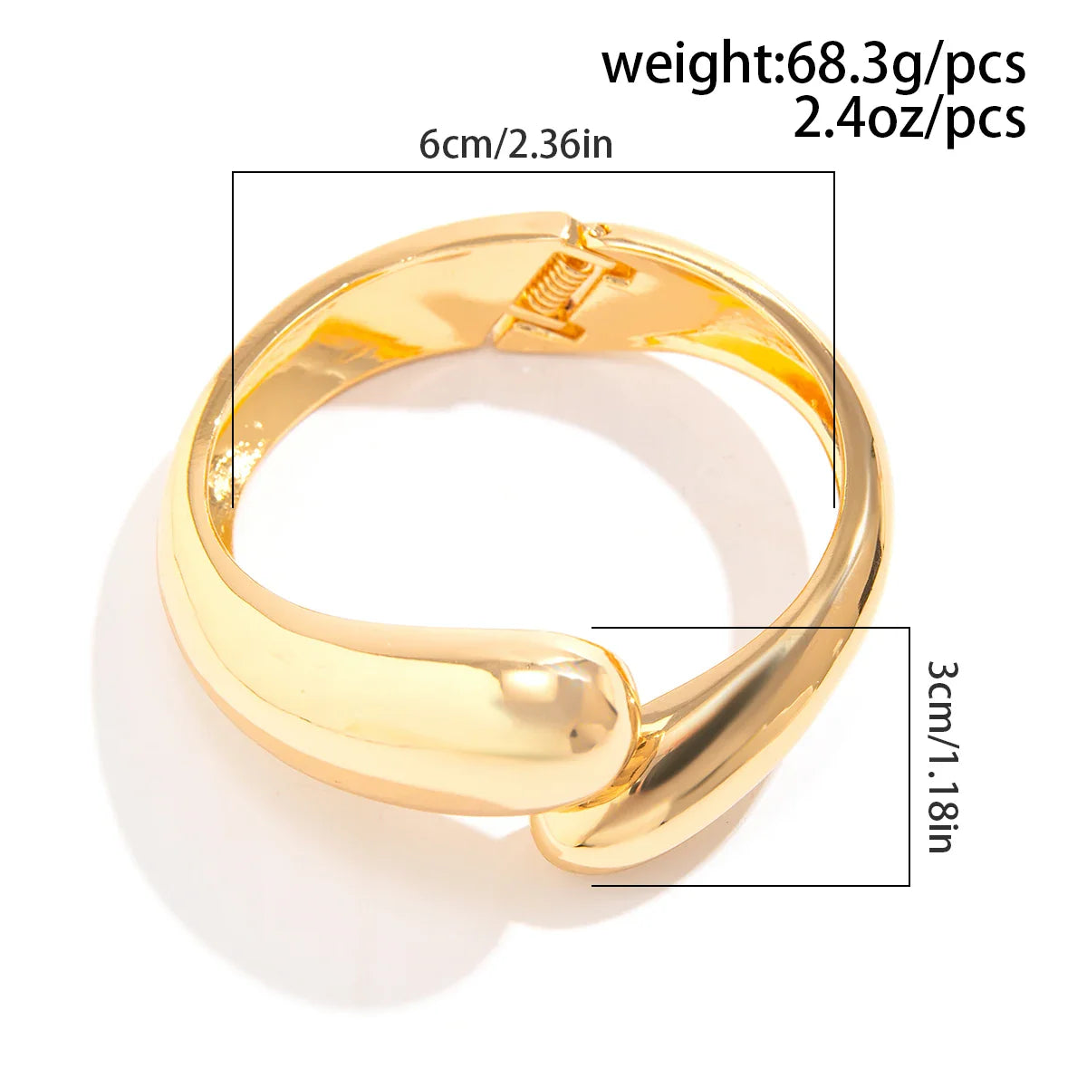 Bracciale regolabile con goccia d'acqua, stile fashion, colore oro e argento