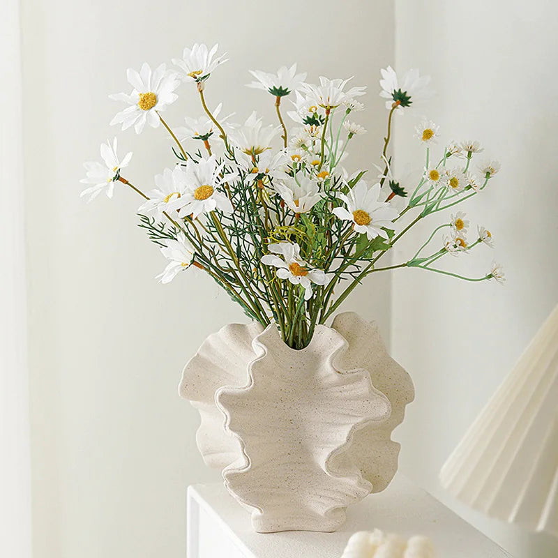 CAPIRON Vaso in ceramica color corallo, arte nordica, beige opaco, contenitore per fiori, erba della pampa, centrotavola per soggiorno.