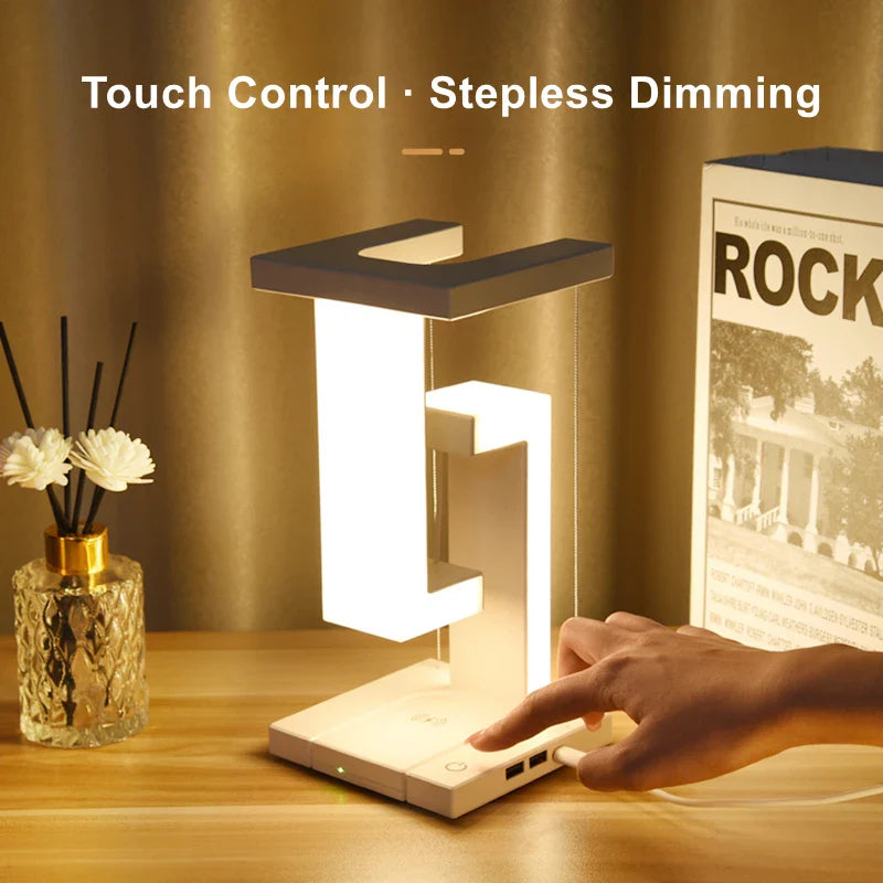 Lampada touch galleggiante innovativa con caricabatterie wireless