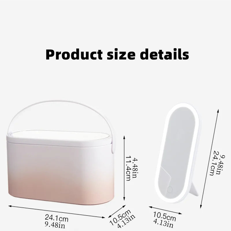Make-up- und Schmuck-Organizer-Box mit LED