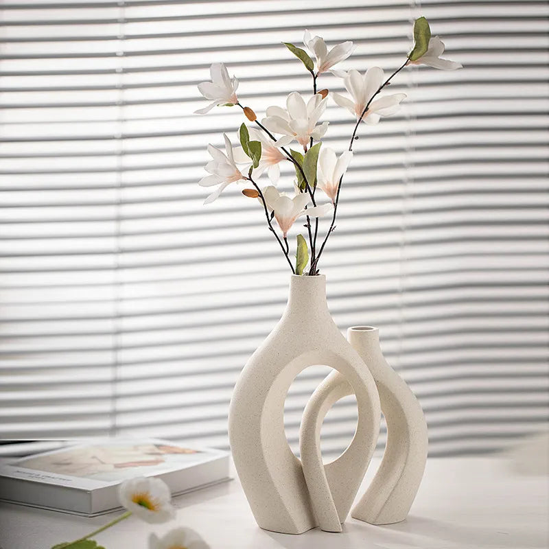 CAPIRON Vaso decorativo di lusso in ceramica, accessori per la decorazione della casa, fiori nordici, interni della casa, tavolo da soggiorno, arte moderna
