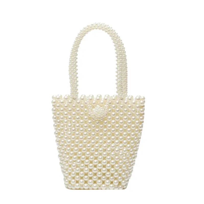 Mini borsa vintage fatta a mano con perle