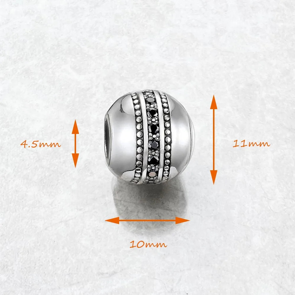 Perline Fast Lane in argento sterling 925 con ciondolo Karma, accessori per gioielli europei