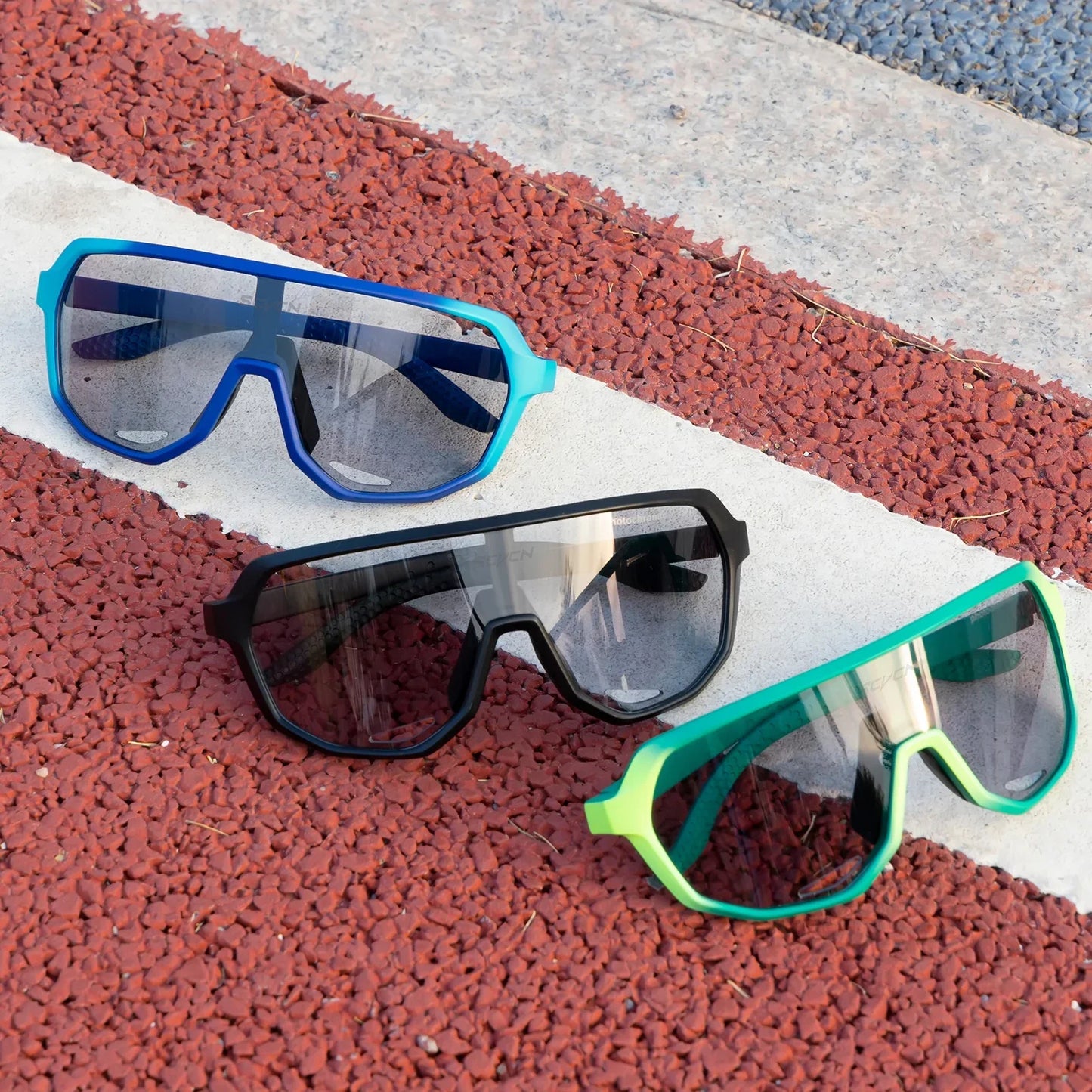 SCCVN Fahrradbrille UV400 Photochrome Fahrradsonnenbrille Outdoor Fahrradsonnenbrille Fahrradbrille Sport MTB Reitbrille