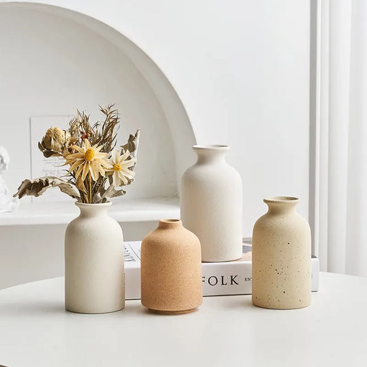 CAPIRON Piccolo vaso da fiori in ceramica, stile nordico, mini, moderno, arte, tavolo, soggiorno, cucina, decorazione, accessori, fiori secchi
