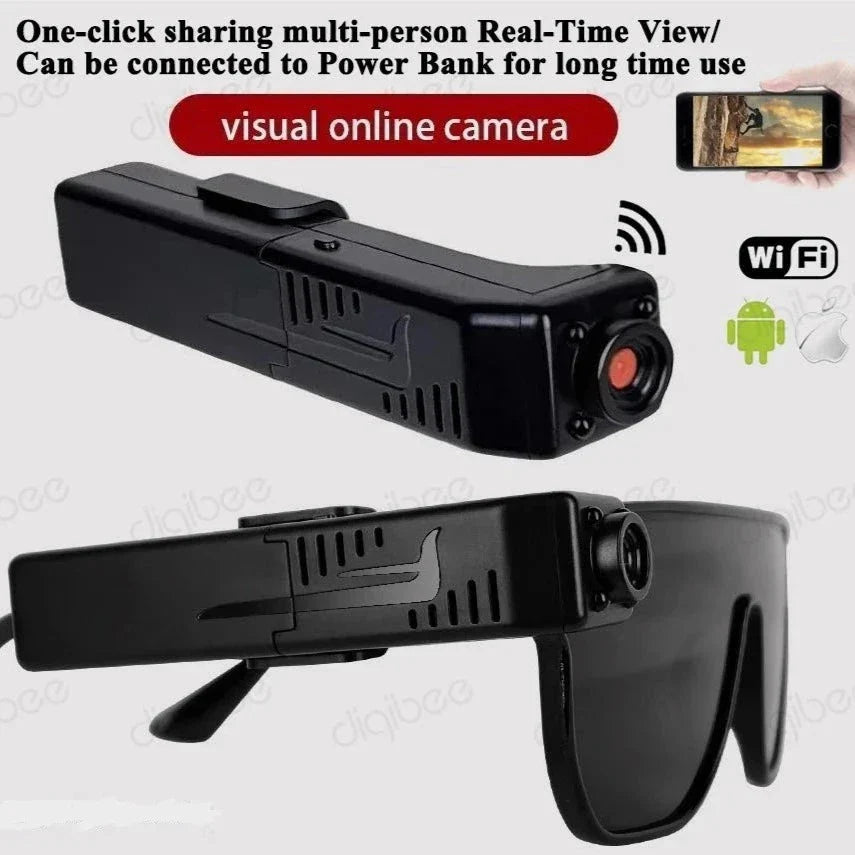 Occhiali indossabili intelligenti senza fili WiFi Telecamera a infrarossi Visione notturna AP/Remote Visualizzazione in tempo reale su APP