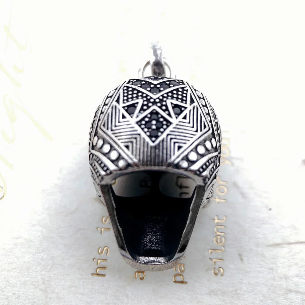 Anhänger Totenkopf Maori Mode Ethno Punk Schmuck Europa 925 Sterling Silber Geschenk für Frau & Mann