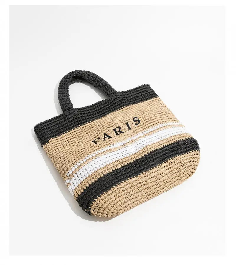 Borsa tote grande in paglia alla moda