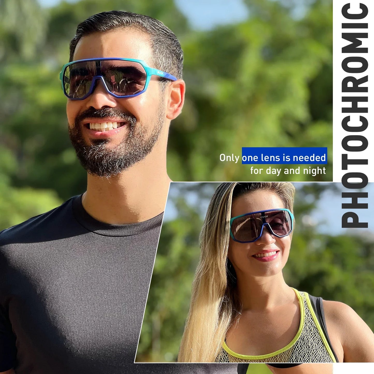 Photochrome Fahrrad-Sonnenbrille, Sportbrille für Herren, Sonne, Mountainbike, Rennrad, Fahrradbrille, Sportbrille, UV400, polarisiert, MTB