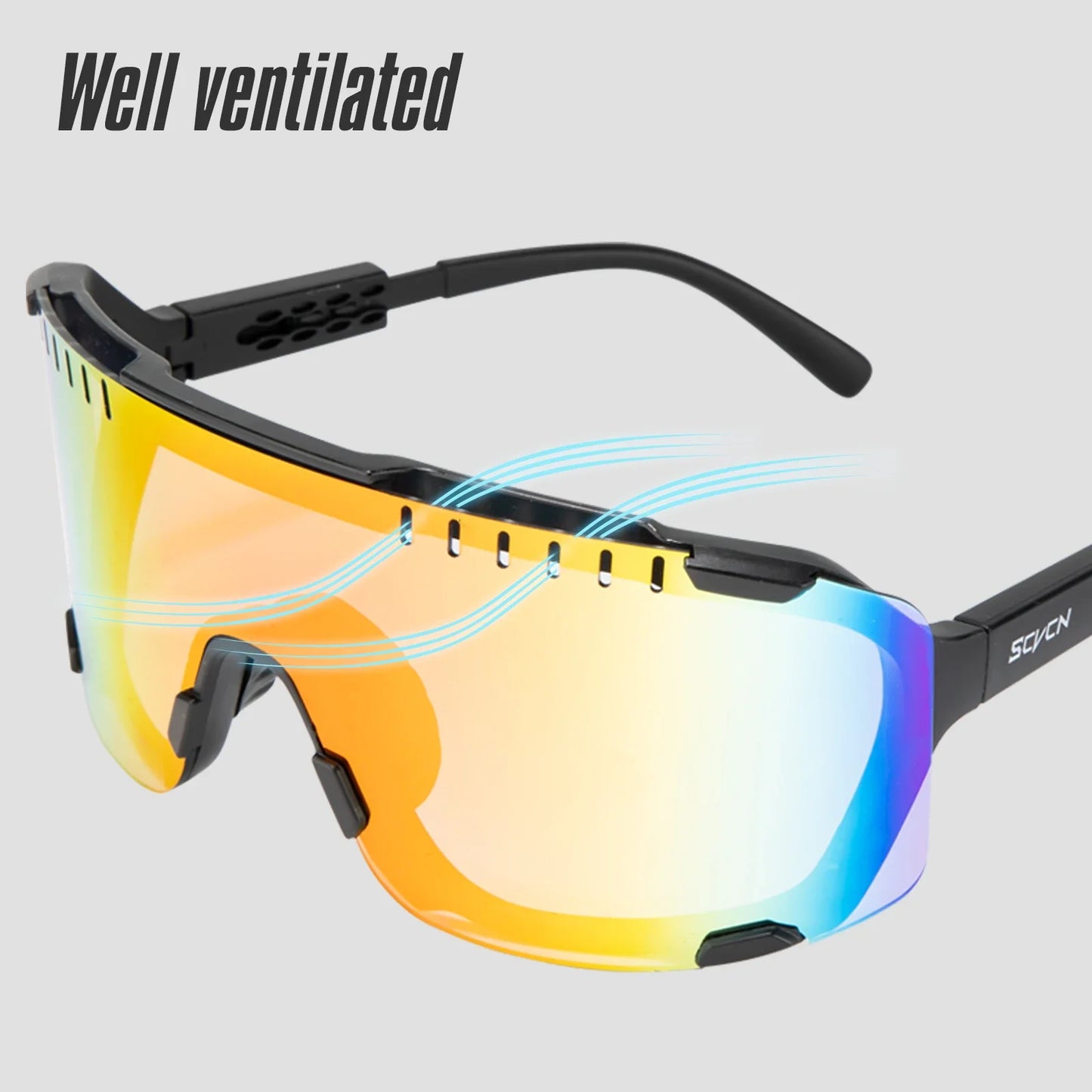 Occhiali da sole fotocromatici SCVCN da ciclismo per uomo, occhiali da mountain bike, occhiali da ciclismo su strada, occhiali da ciclismo Pock UV400 MTB Biking
