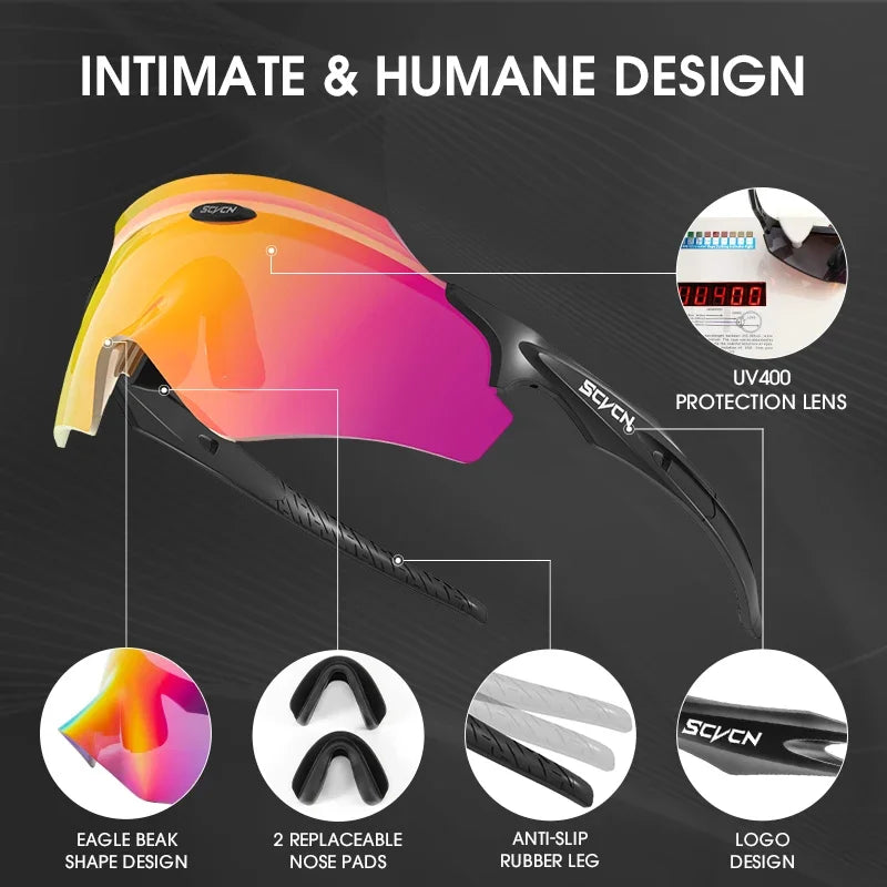 Scvcn Herren-Radbrille Outdoor-Sport-Runing-Sonnenbrille Damen MTB-Fahrradbrille Rennradfahren Angeln Wandern Brillen