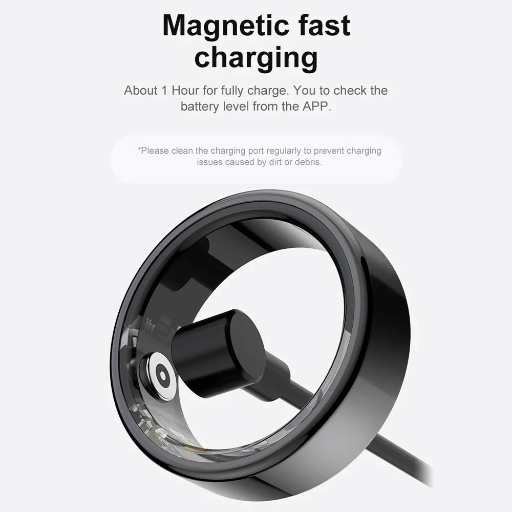 C-R2 Smart Ring con scocca in acciaio al titanio, IP68 e 3 ATM impermeabile, monitoraggio della salute e modalità multi-sport