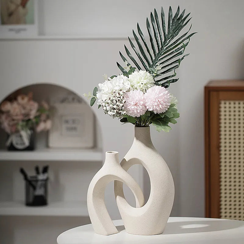 CAPIRON Vaso decorativo di lusso in ceramica, accessori per la decorazione della casa, fiori nordici, interni della casa, tavolo da soggiorno, arte moderna