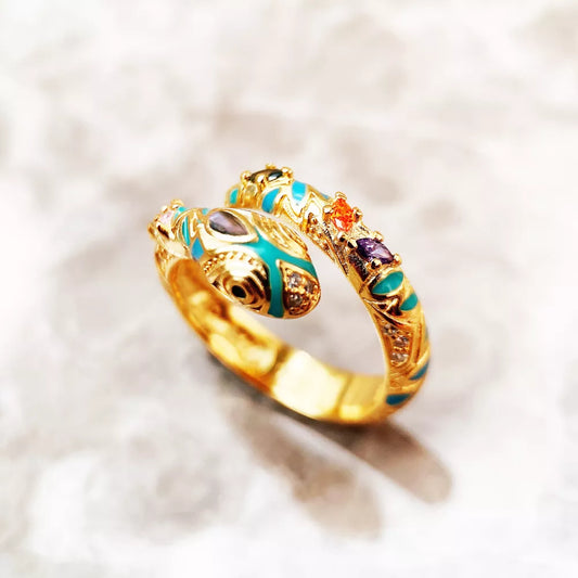 Anello a forma di serpente magico dorato, classico gioiello di moda europea per donna, regalo in argento sterling 925