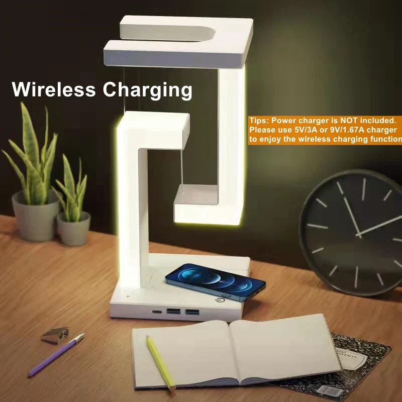 Lampada touch galleggiante innovativa con caricabatterie wireless