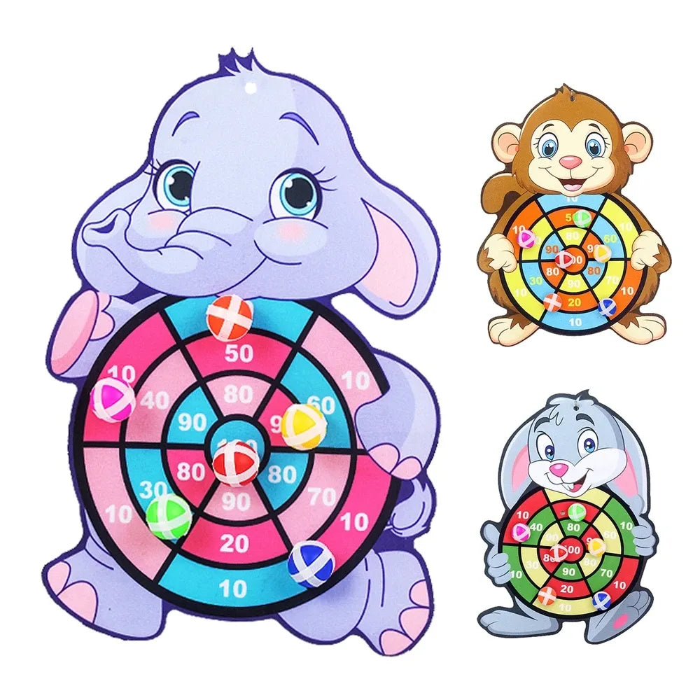 Bersaglio sportivo Montessori con fionda e palla adesiva per freccette per bambini