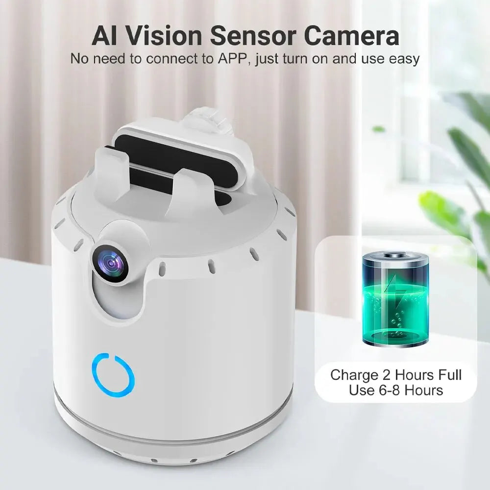 Fotocamera AI con supporto a doppio asse e rilevamento automatico del viso