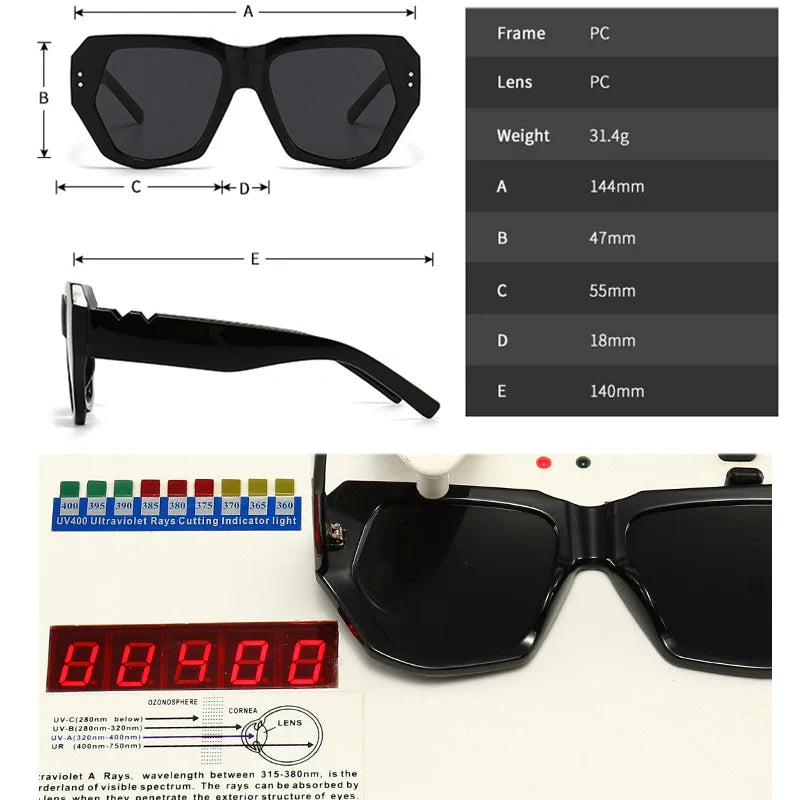 Retro Polygon Cat Eye Sonnenbrille Farbverlauf