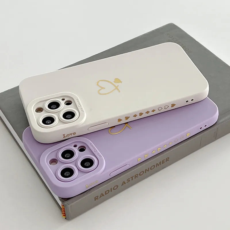 Custodia in silicone color caramella Ottwn per iPhone 14 Pro Max 11 12 13 Pro X XR XS Max 7 8 Plus con cornice a forma di cuore e copertina morbida