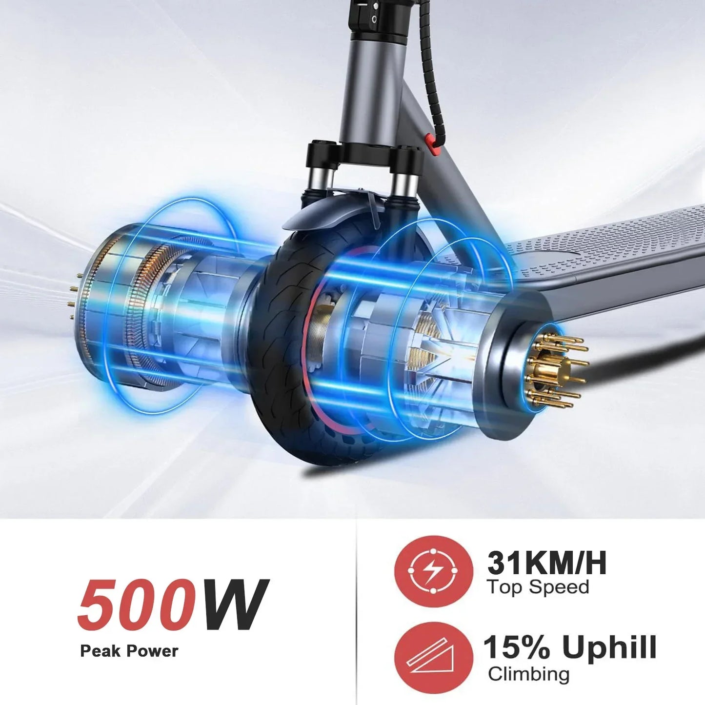 Elektroroller TS07 10,5 AH, 8,5-Zoll-Räder, doppelte Stoßdämpfung, 35 km Reichweite und 350 W/500 W
