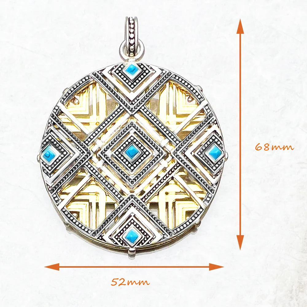 Ciondolo ornamento blu Africa, nuovissimo gioiello di moda in argento sterling 925, bijoux, collana, accessori, regalo per donna @