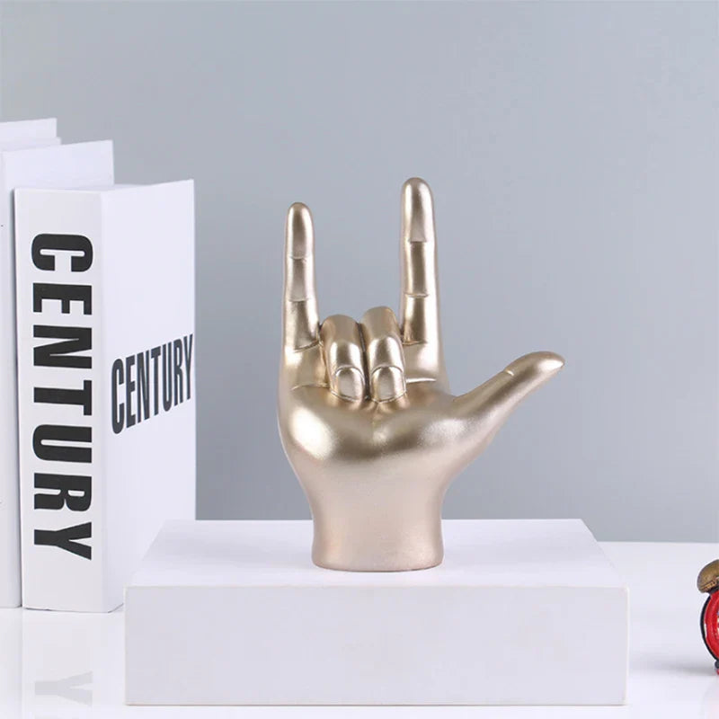 Handstatue aus Kunstharz mit der Aufschrift „I Love You“