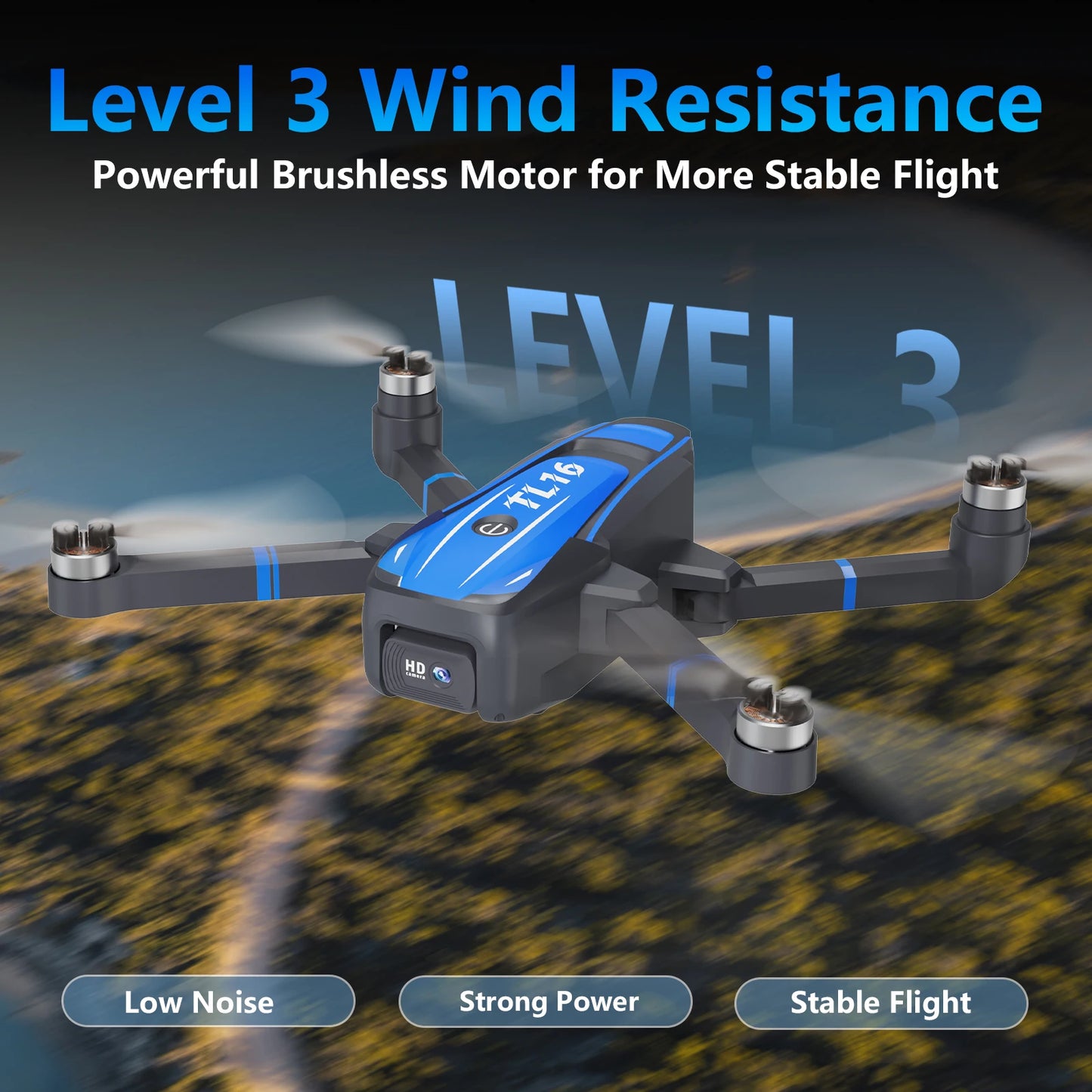 TL16 Brushless Motor Drone with 1080P Camera, FPV Drone for Beginner, Optical Flow Positioning  90° Motorised Adjustable Lens