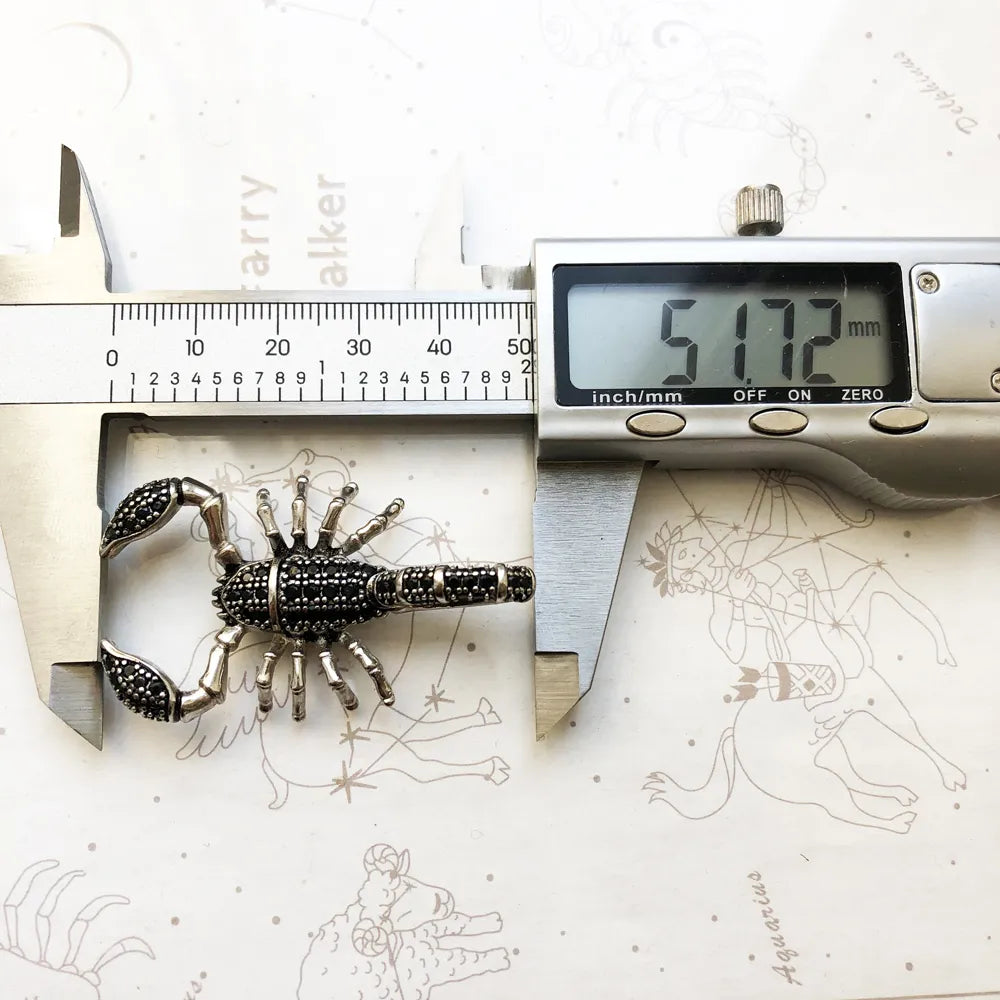 Anhänger Skorpion Nero, Brandneuer Modeschmuck aus 925er Sterlingsilber, Accessoires, Geschenk für Frauen, Rebellen und Männer