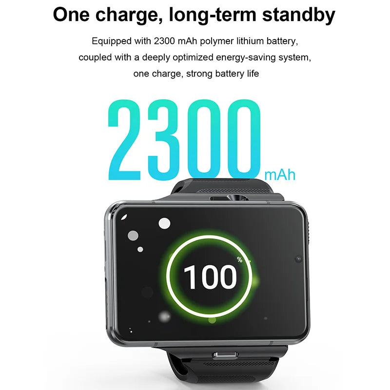Smartwatch 4G LTE 4 GB di RAM 64 GB di ROM Schermo da 2,88" Doppia fotocamera da 5 MP/13 MP Quad Core 2300 mAh Android 9.0