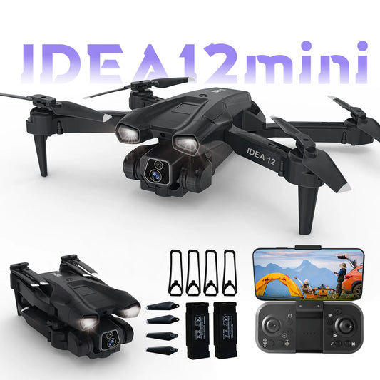 IDEA12 mini Drone 1080P HD Camera 2 Batteries Foldablef RC Quadcopter 2.4G WiFi FPV Optical Flow for Kids Gift CO