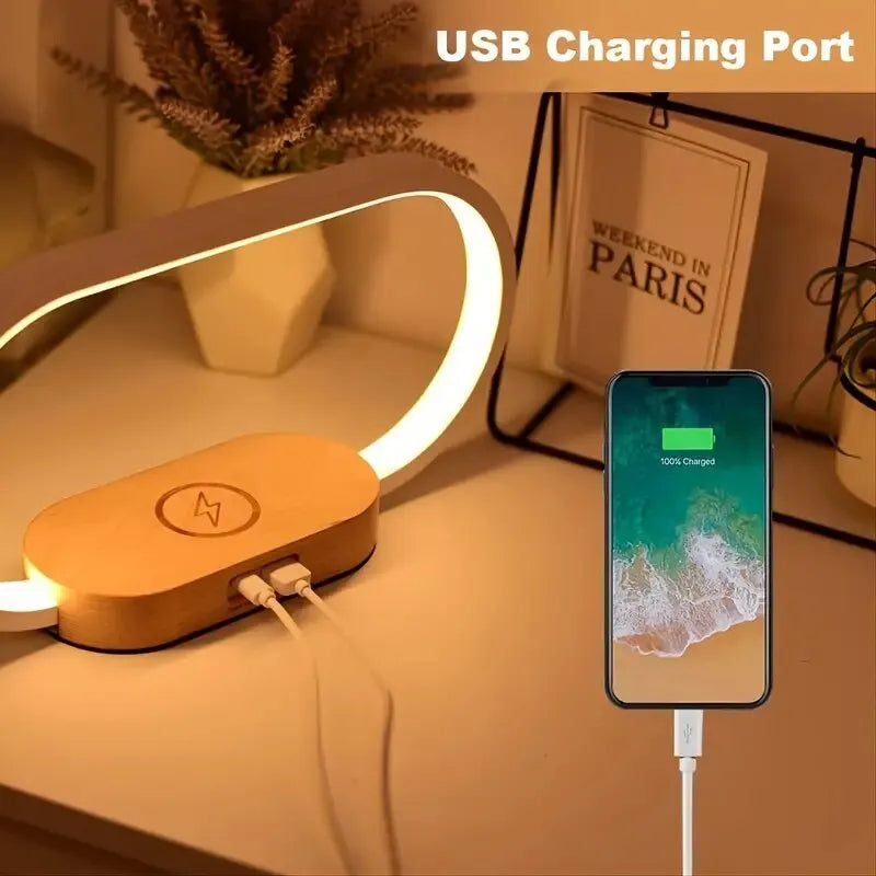 Multifunktions-Senza-fili-Ladegerät Pad Ständer Uhr LED-Lampe
