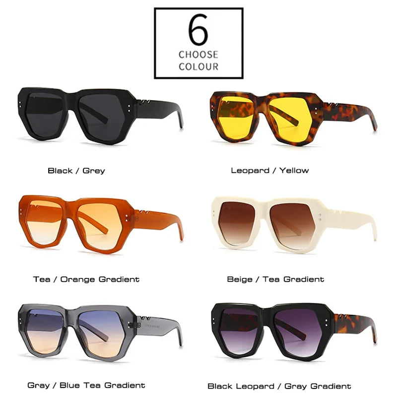 Retro Polygon Cat Eye Sonnenbrille Farbverlauf