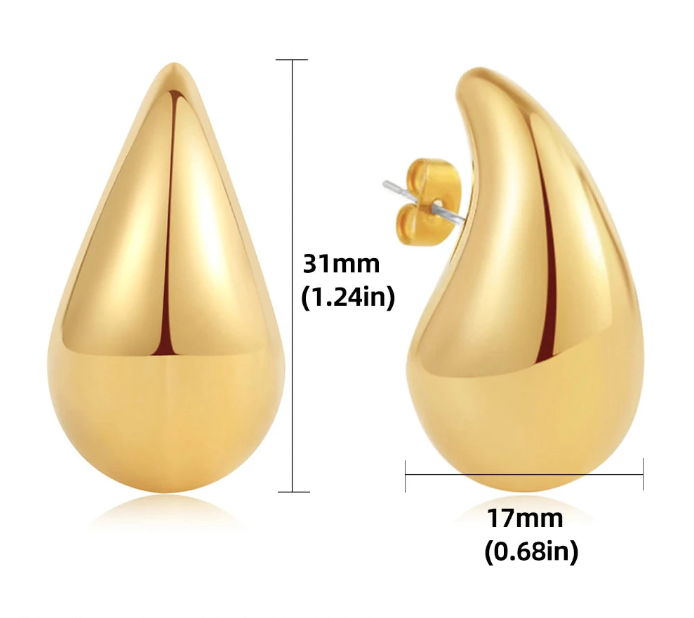 Schicke Wassertropfen-Ohrringe für Damen, Tropfenform, Edelstahl & Silber