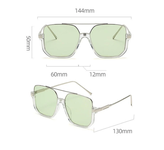 Double Beam Sonnenbrille mit großem Rahmen, neues Retro-Halbrahmen-Design