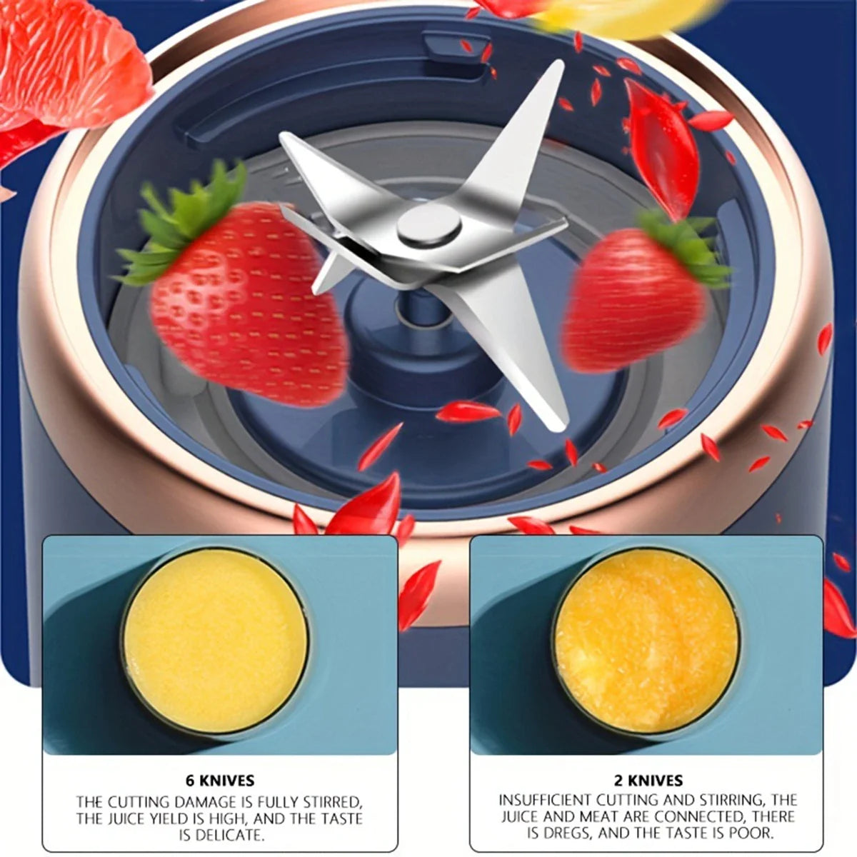 Frullatori per frutta portatili multifunzione USB a doppia tazza