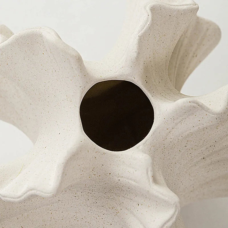 CAPIRON Vaso in ceramica color corallo, arte nordica, beige opaco, contenitore per fiori, erba della pampa, centrotavola per soggiorno.
