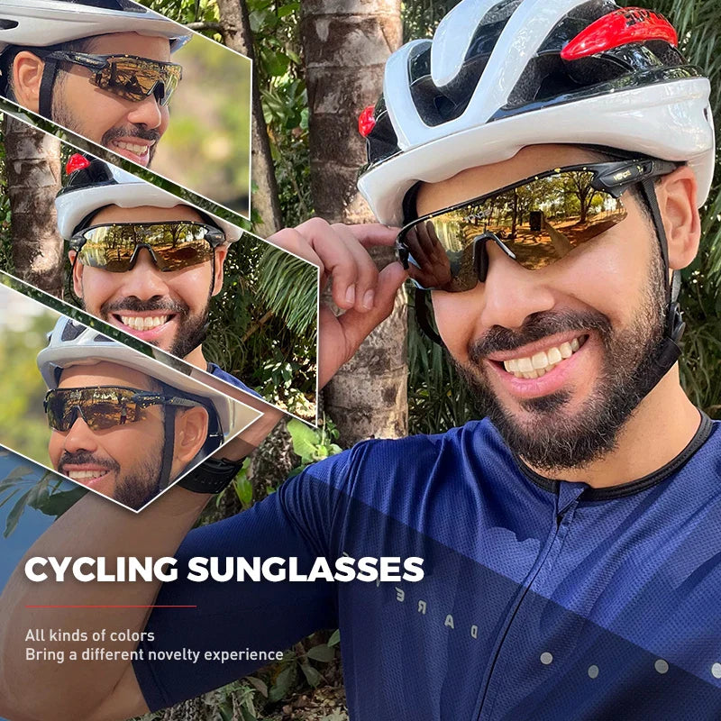 SCVCN Mountainbike-Brille Sport Herren Sonnenbrille Photochrome Fahrradbrille MTB Straßenlauf UV400 Protezione Eyewear