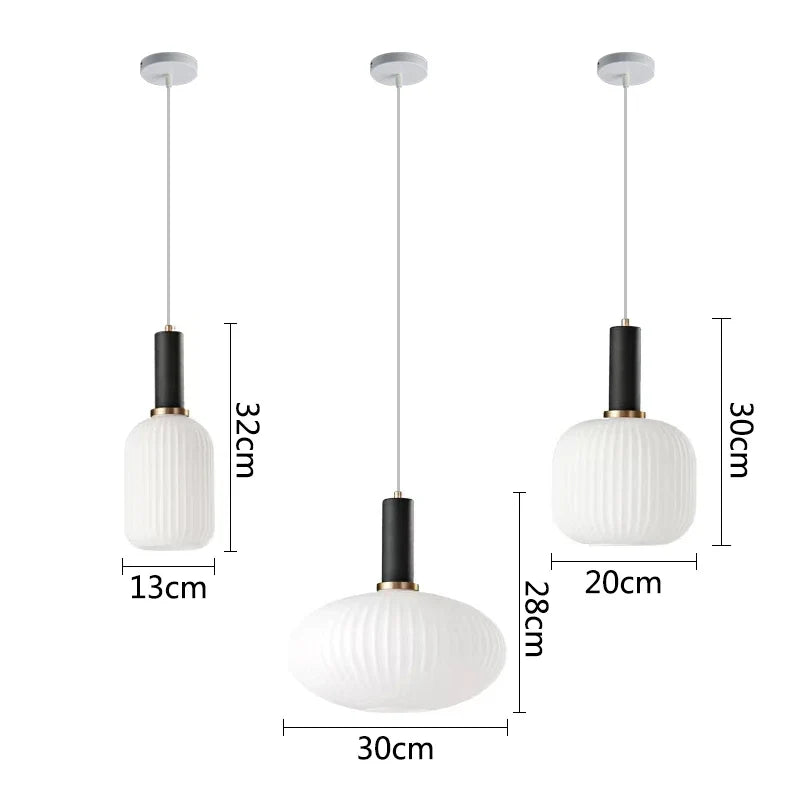 Nordische Glaspendelleuchten LED Minimalistischer Lampenschirm