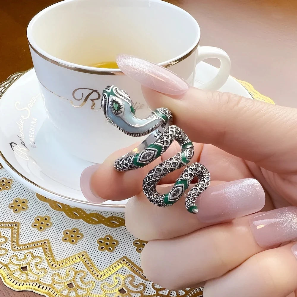 Anello serpente blu, nuovissimo gioiello alla moda bohémien per le donne
