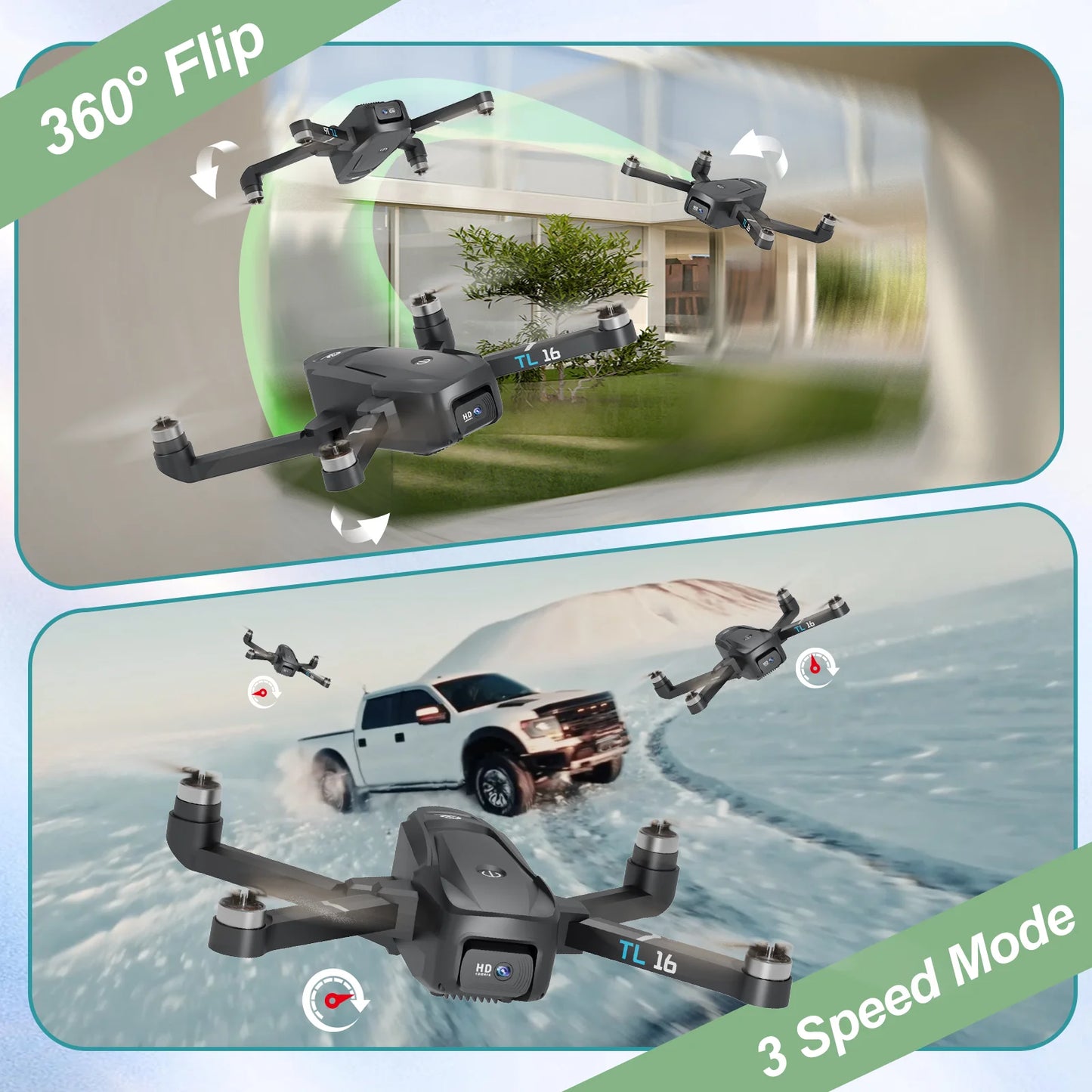 TL16 Drone 1080P HD Camera 2.4G WiFi FPV UAV Toy RC Quadcopter Brushless Motor Wide Angle Motorised lens Optical Flow Gift CO