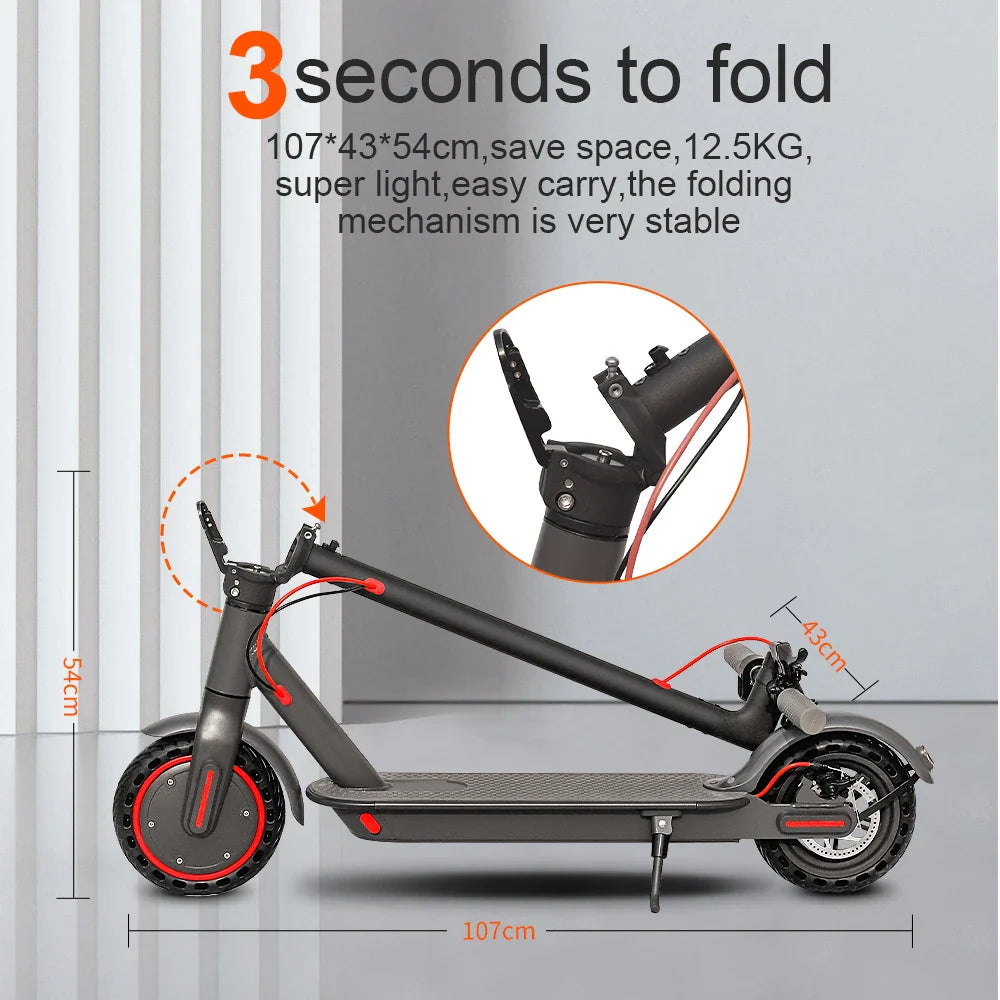 Elektroroller 365TUYA, Höchstgeschwindigkeit 31 km/h, 25 km, Akku 36 V 7,5 Ah, faltbar und tragbar